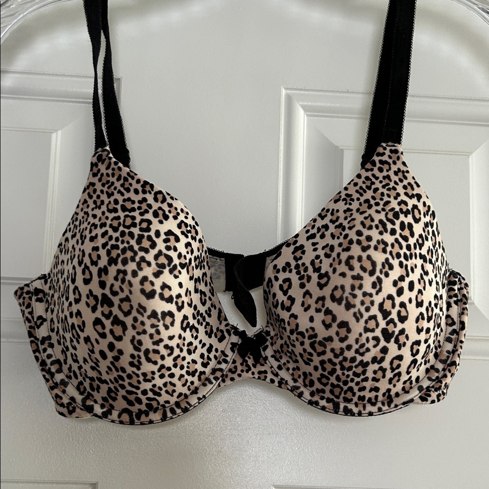 Victoria’s Secret Leopard Print Bra with Black Trim - 36C